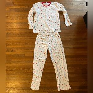 Women’s LAKE Pajamas in Christmas Present print. Pima Cotton. Large.  Worn once.